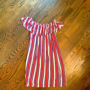 Off the shoulder stripped dress